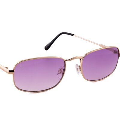 GOLD RECTANGLE FRAME WITH PURPLE LENSES