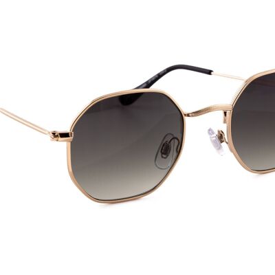 GOLD ROUND FRAME WITH GREY LENSES