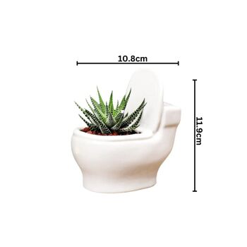 Pot de fleur créatif en céramique en forme de toilette 2