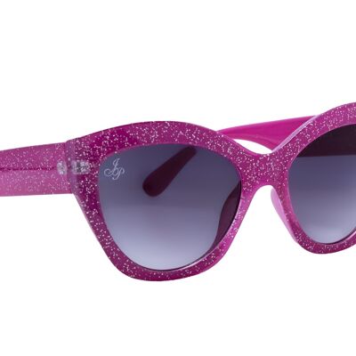 PINK GLITTER CAT EYE FRAME WITH SMOKE LENSES