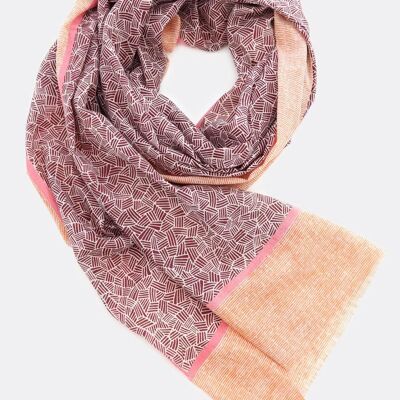 Scarf 100% organic cotton / Artisan – wine red