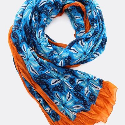 Silk scarf Bright Blossom – blue