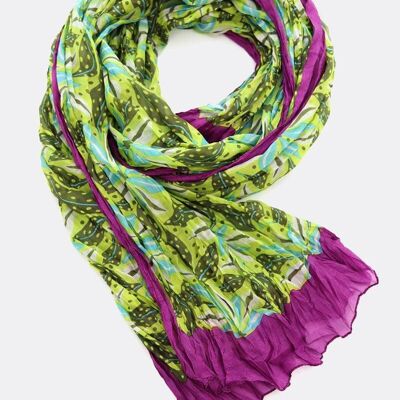 Silk scarf Bright Blossom – green