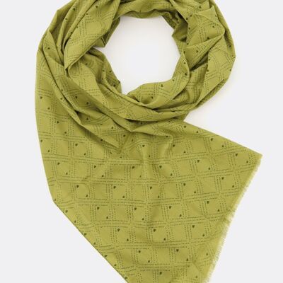 Organic Cotton Scarf / Mini Dots– yellow-green