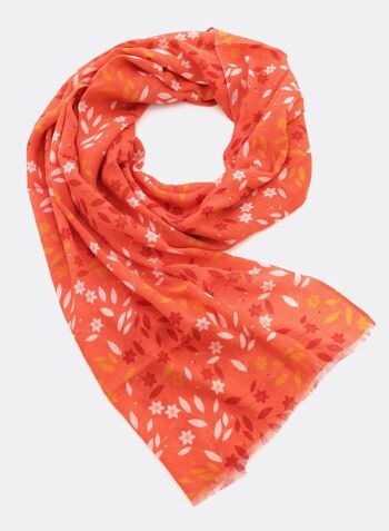 Foulard Ecovero (TM) / Fleurs élégantes – rouge clair