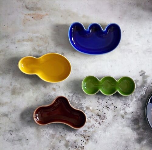 4pcs Set Irregular Ceramic Dipping Dish Plate