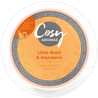 Lima, albahaca y mandarina (50 g de cera derretida)