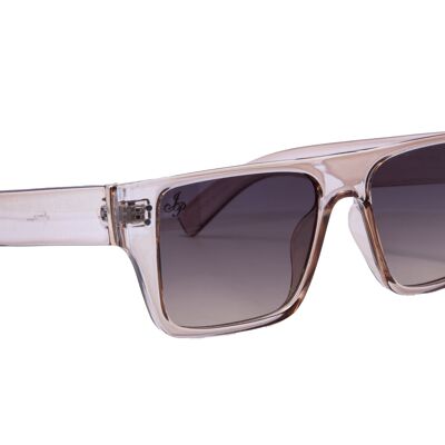 FLAT BROW FRAME IN BEIGE WITH SMOKE LENSES