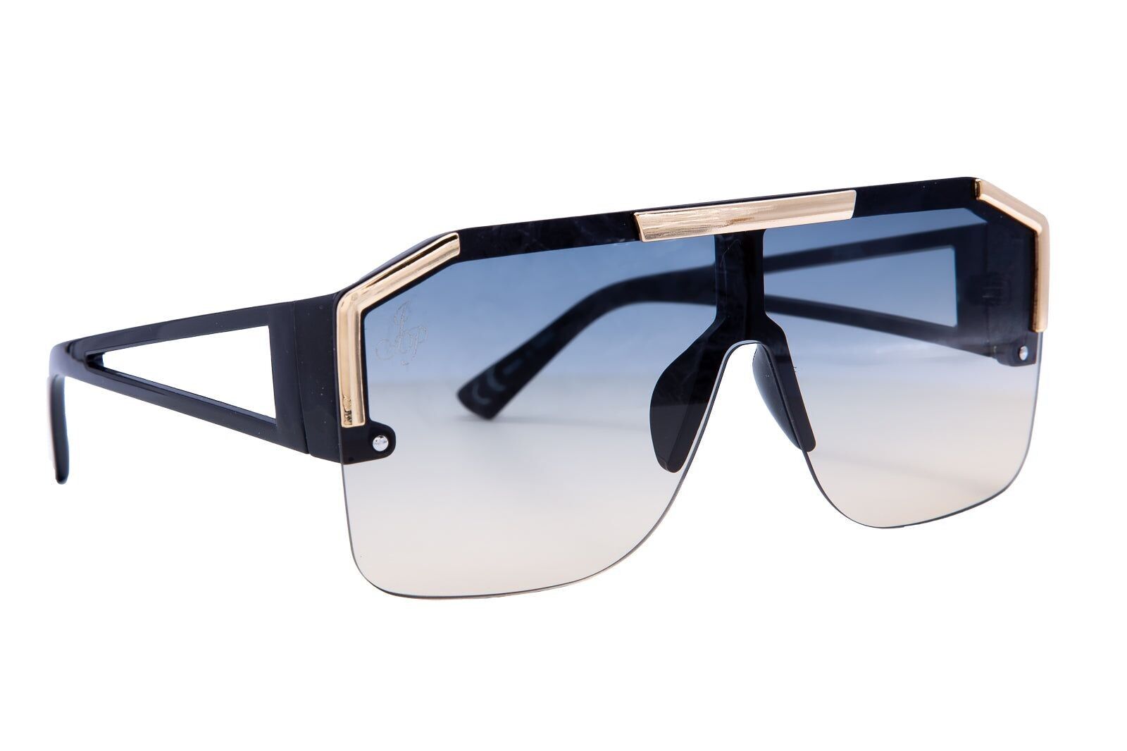 VISIERA NERA E ORO CON LENTI VERDI GRAD