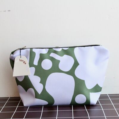 Toiletry bag lilac and green organic