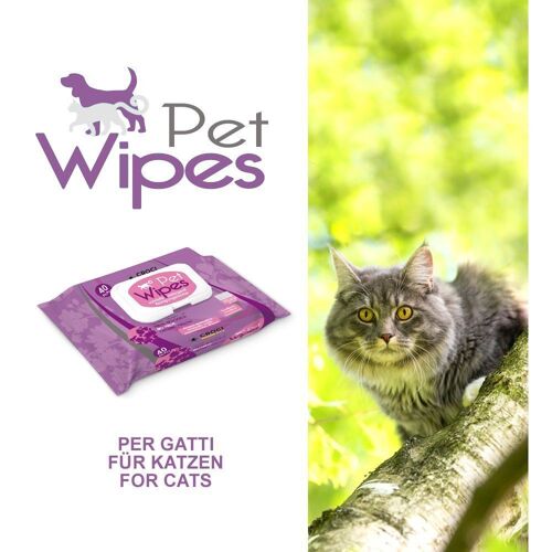 Salviette per gatti biologiche alla Malva Bio - Pet Wipes