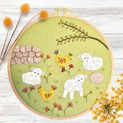 Playing in the Meadow Appliqué Hoop Craft Kit