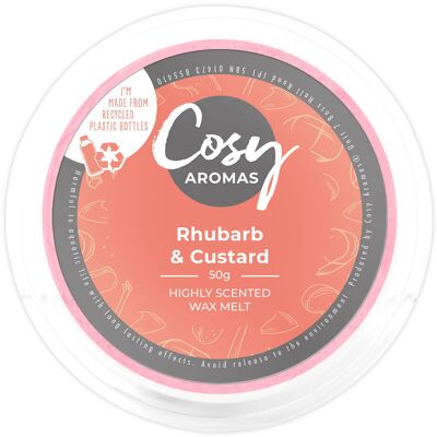 Rhubarbe et crème pâtissière (50 g de cire fondue)