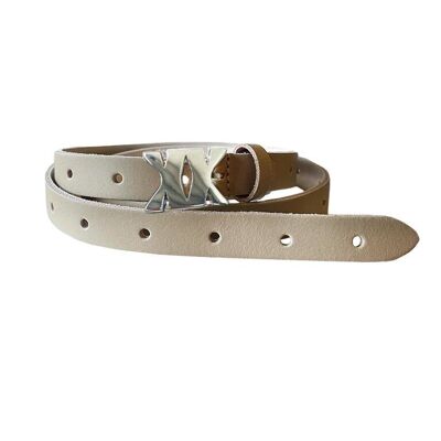 Leather Belt Silver