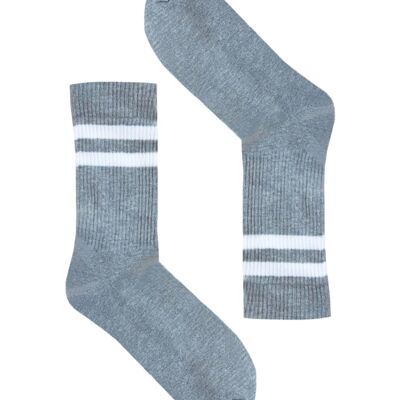 Chaussettes Rayures Blanc Sportive Longues