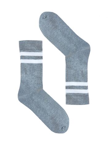 Chaussettes Rayures Blanc Sportive Longues 2