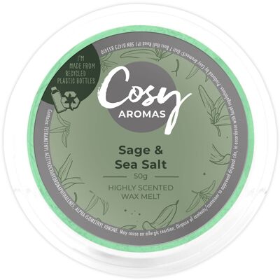 Salvia y sal marina (50 g de cera derretida)