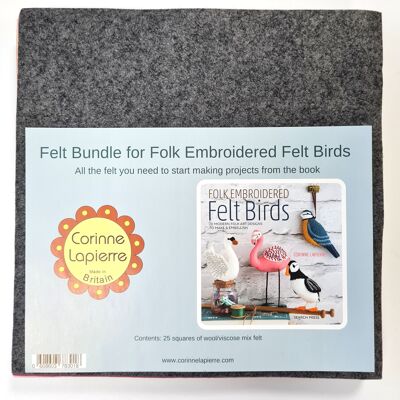 Paquete de fieltro para libro de pájaros bordados populares