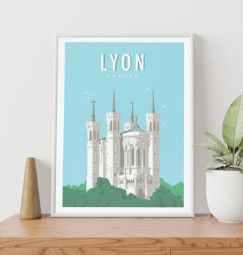 AFFICHE 18 CM PAR 24 CM LYON VUE BASILIQUE