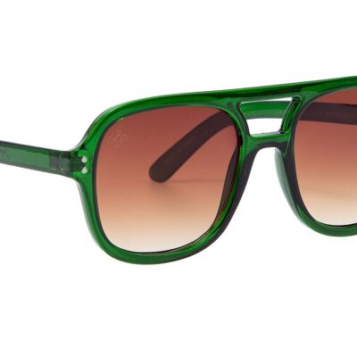 GREEN AVIATOR FRAME WITH BROWN LENSES