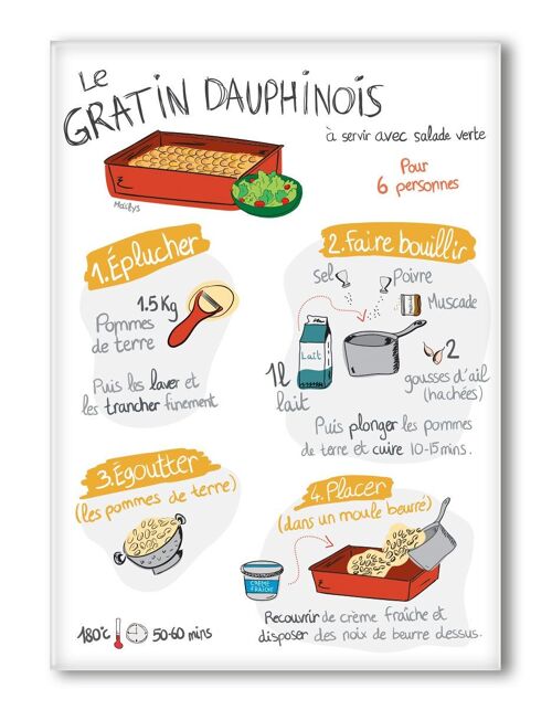 MAGNET MADE IN FRANCE RECETTE GRATIN DAUPHINOIS