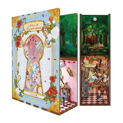 DIY Book Nook Boekensteun Alice in Wonderland, Tone-Cheer, TQ128, 18x8x24,5cm