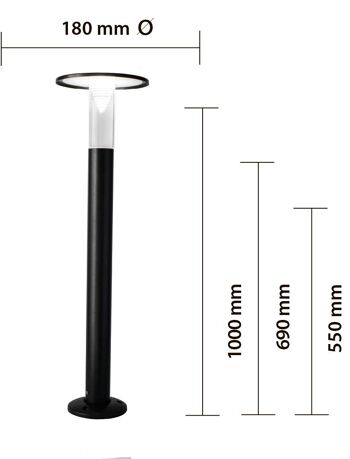 Lanterne de jardin FLAT 50 - anthracite h1000mm 5