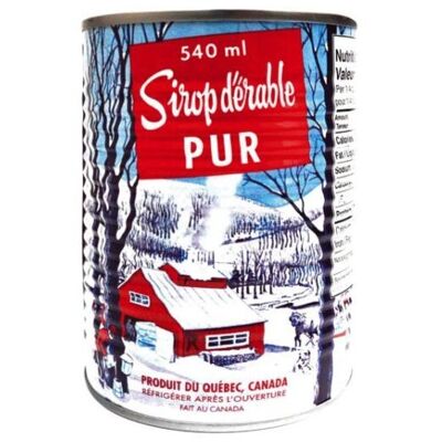 Sirop d'érable foncé de Québec en conserve de 540 ml