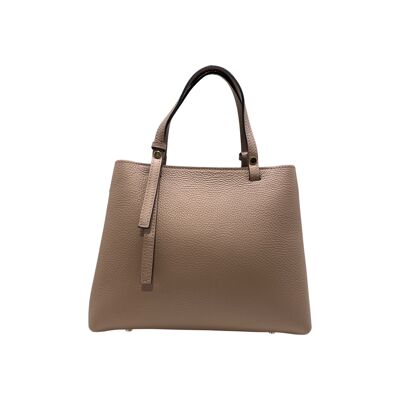 CHIARA NUDE GRAINED LEATHER HANDBAG