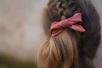 Barrette Noeud Enfant Honey Satin Rose Terracotta 4