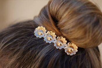 Barrette Gabriella Fleurs de Marguerites Dorées 2