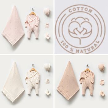 Enveloppe de tricot pour bébé en coton biologique, ensemble pour bébé sans pieds 1