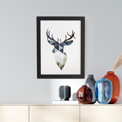 Elk Canvas Art Print With Black Photo Frame Art Canvas Printing Decals DIY Room Home Decorations