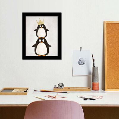 Penguin Canvas Art Print With Black Photo Frame Printing Decals DIY Room Home Decorations