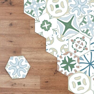 Walplus Seamingless Pattern Hexagon Floor Tiles Stickers, Home Decorations, DIY