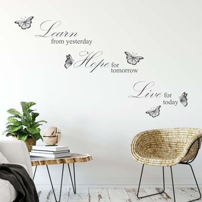 Grey Learn Live Hope Self Adhesive Wall Sticker Decal Art Mural Living Room Bedroom Decorations
