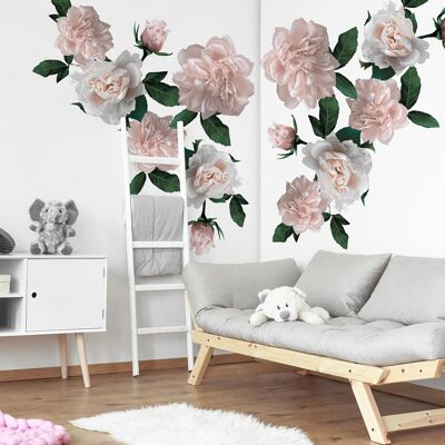 Oversized Classic Roses Floral Wall Stickers Art Decals Mural Wallpaper Home Decor