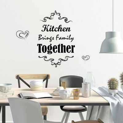 Quote Kitchen Brings Family Together Wall Sticker Decal Home Decoration
