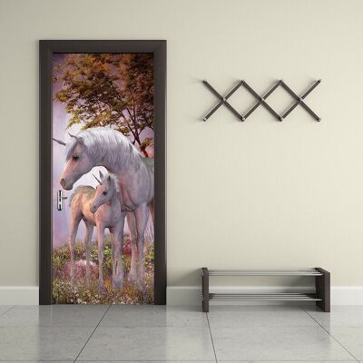 Unicorn Door Mural Self Adhesive Decal Interior Home Decoration X 2 Packs