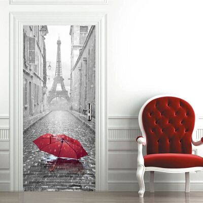 Eiffel Tower Umbrella Door Sticker Self Adhesive Decal Interior Home Decoration X 2 Packs