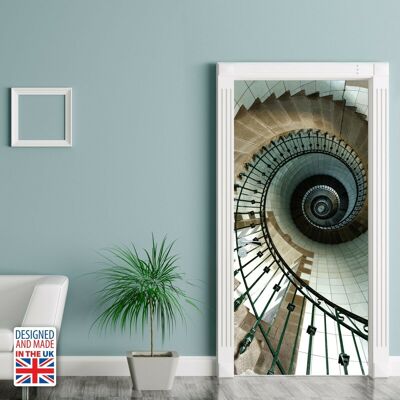 Spiral Stairs Door Mural Self Adhesive Decal Interior Home Decoration X 2 Packs