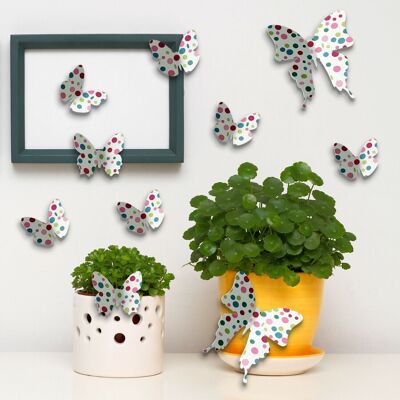 Self Adhesive Colour Dots Butterflies Wall Sticker Art Decoration Decal DIY