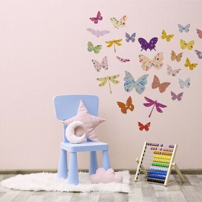 Floral Butterflies Kids Wall Stickers Decals Diy Art Home Nursery Decorations