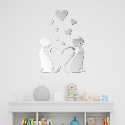 Crystal Lovely Cat Acrylic Mirror Art Wall Sticker Murals Decals Art Bedroom Home Decorations