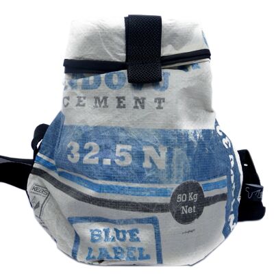 2 in 1 small upcycling shoulder bag and backpack blue