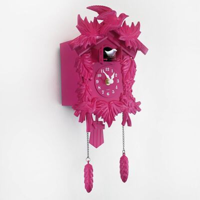 Pink Vinatge Minimalistic Wall Clock Cuckoo for Bedroom and Living Room Home Decor
