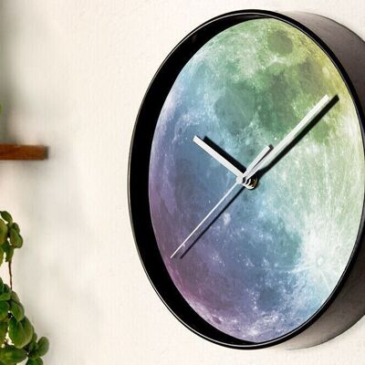 Glow in Dark Colourful Moon Children Wall Clock for Kids Room and Nursery