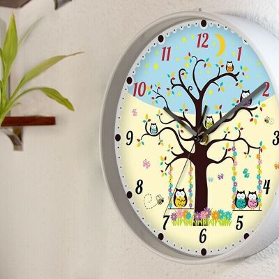 Sleepy Owls Children Wall Clock for Kids Room and Nursery