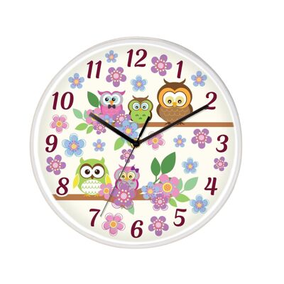 Curious Owls Children Wall Clock for Kids Room and Nursery