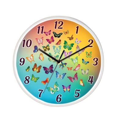 Butterfly Dream Children Wall Clock for Kids Room and Nursery
